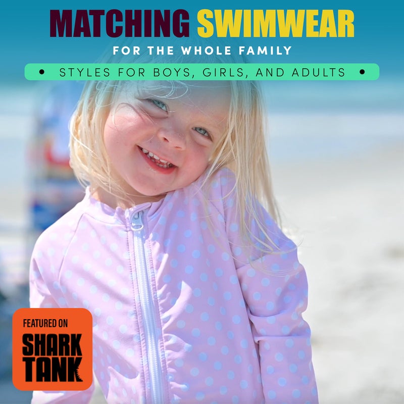 SwimZip Baby Girl Long Sleeve Sunsuit with UPF 50+,Sassy Surfer Pink Dots,6-12 Months - Image 5