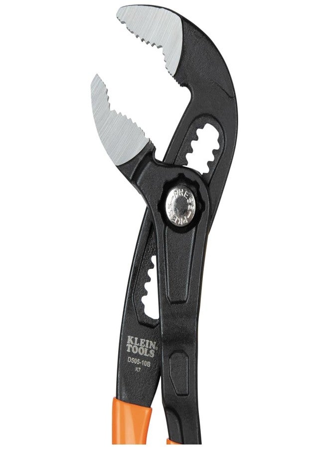 Klein Tools D5053BKIT 3-Piece Adjustable Pliers, Quick-Adjust Klaw Pump Pliers Set, 7-Inch, 10-Inch, and 12-Inch, Compact Design with V-Jaw and Hardened Teeth for Maximum Torque - Image 3