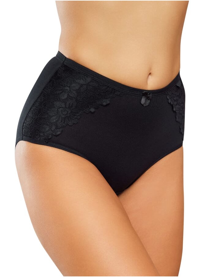 Every Woman Knows Womens Mid-Coverage Lacy Underwear Cotton Underwear for Ladies Soft Briefs 3 Pack  - Image 3