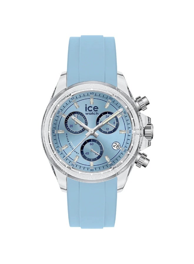 Ice Watch Ice-Watch Bewatch 025632 Chronograph Watch, Transparent/Light Blue, 41mm Resin Case, Silicone Strap - Image 1