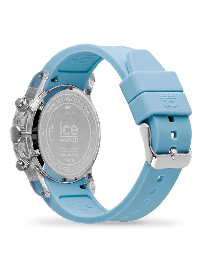 Ice Watch Ice-Watch Bewatch 025632 Chronograph Watch, Transparent/Light Blue, 41mm Resin Case, Silicone Strap - Image 4
