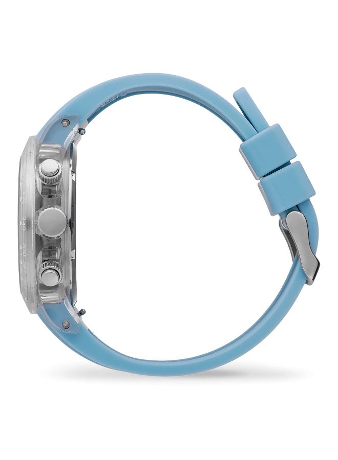 Ice Watch Ice-Watch Bewatch 025632 Chronograph Watch, Transparent/Light Blue, 41mm Resin Case, Silicone Strap - Image 3
