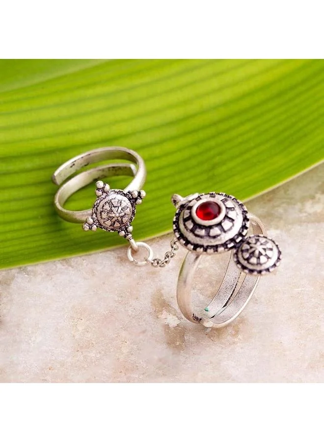 VOYLLA Abhira Adjustable Two Finger Ring