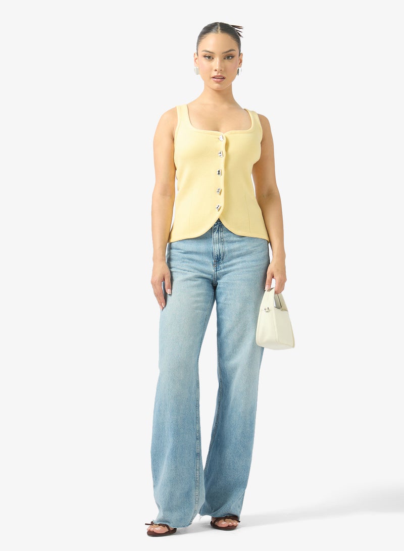 جينجر صدرية مربعة بياقة بأزرار وزخرفة ذهبية - Image 4