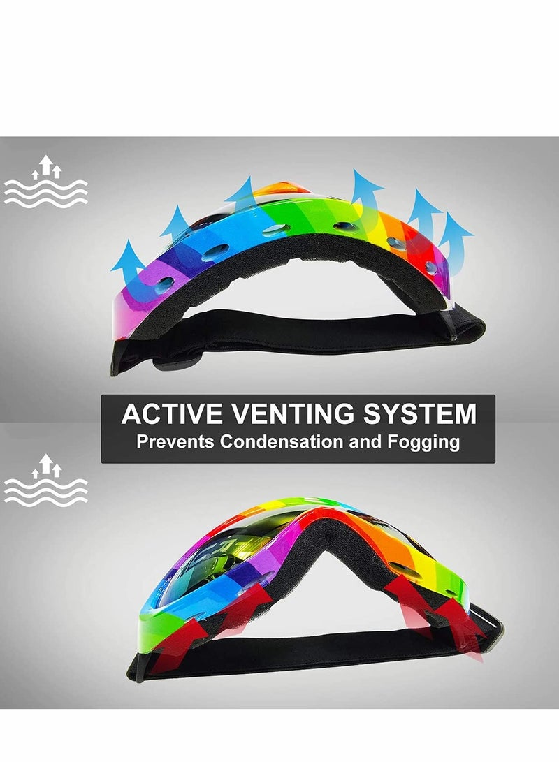 Excefore 4 Pack Ski Snowboard Goggles Anti Fog Glare Adjustable Strap Snow Goggles for Men Women Kids Youth Winter Outdoor Sport Skiing, Snowboarding, Skating, Motorcycling - Image 5