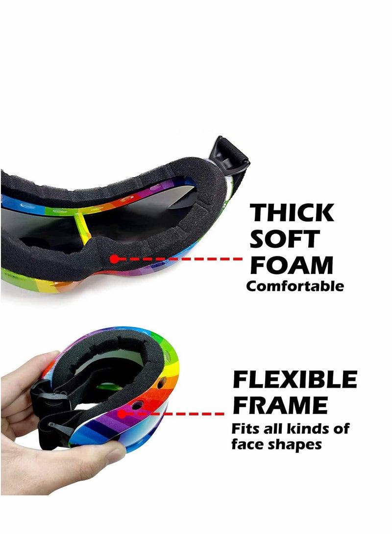 Excefore 4 Pack Ski Snowboard Goggles Anti Fog Glare Adjustable Strap Snow Goggles for Men Women Kids Youth Winter Outdoor Sport Skiing, Snowboarding, Skating, Motorcycling - Image 4
