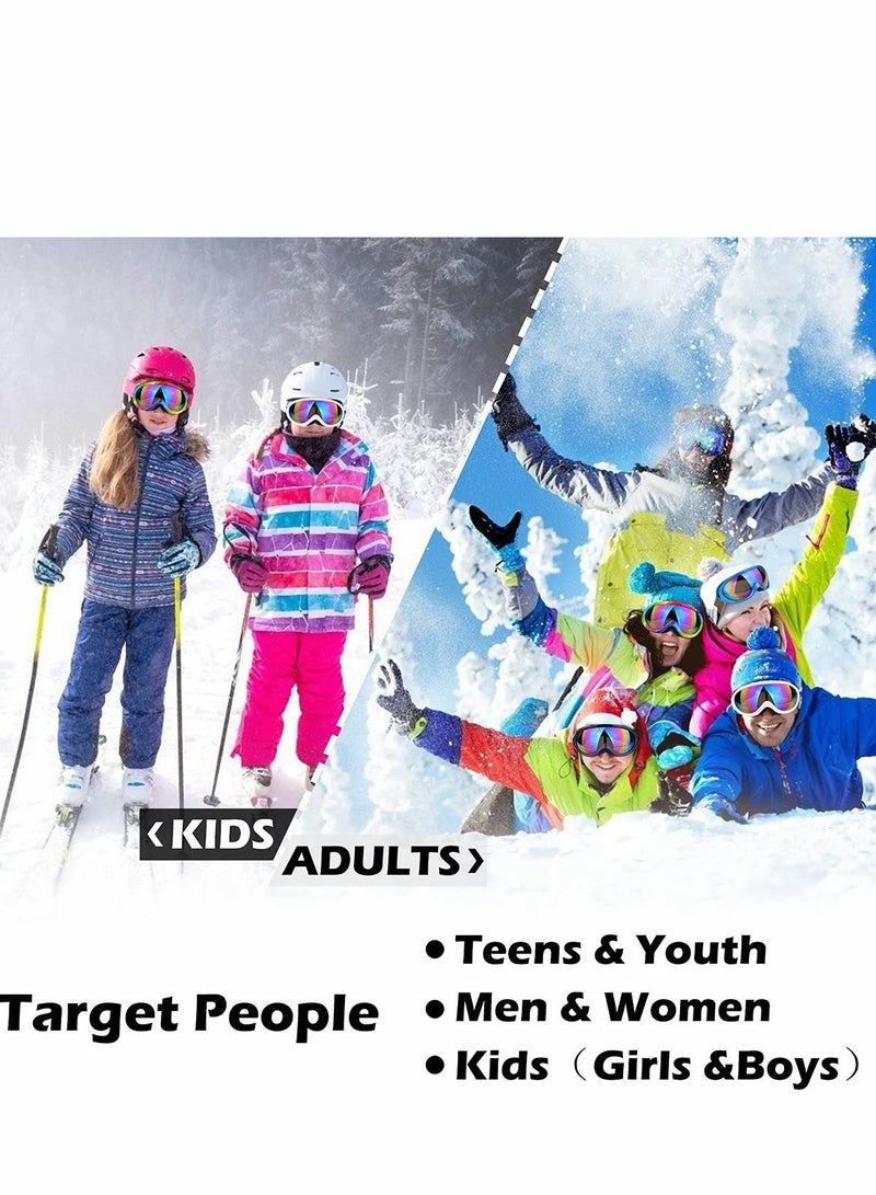 Excefore 4 Pack Ski Snowboard Goggles Anti Fog Glare Adjustable Strap Snow Goggles for Men Women Kids Youth Winter Outdoor Sport Skiing, Snowboarding, Skating, Motorcycling - Image 3