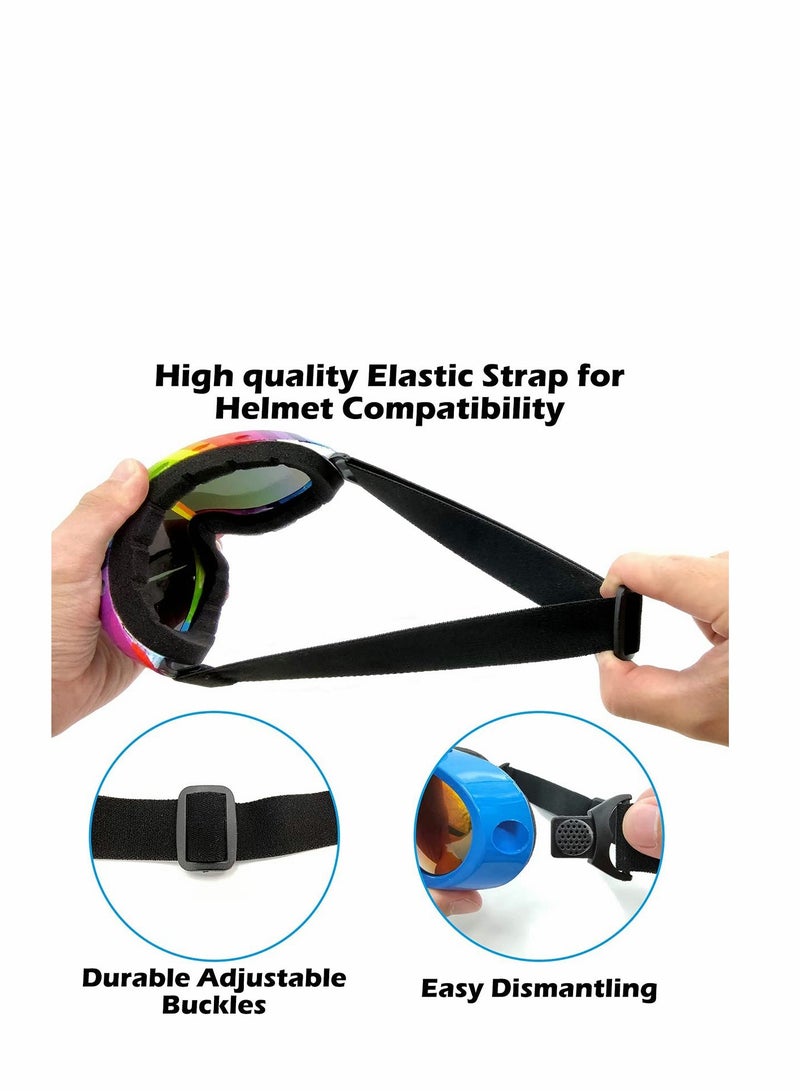 Excefore 4 Pack Ski Snowboard Goggles Anti Fog Glare Adjustable Strap Snow Goggles for Men Women Kids Youth Winter Outdoor Sport Skiing, Snowboarding, Skating, Motorcycling - Image 2