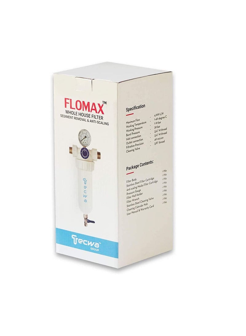 Tecwa Flomax Inline Water Filter With Anti-scaling Cartridge, Protect Whole Home Appliances and Bathroom Sanitary from Hard Water Sediment Struvite and Lime Water - Image 3