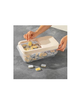 dunya Dunya Plastic 8L Side Storage Container With Top Opening Clear Lid -Turkey made-Beige Cover  - Image 5
