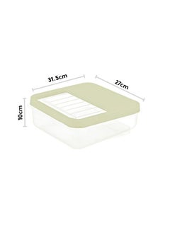 dunya Dunya Plastic 8L Side Storage Container With Top Opening Clear Lid -Turkey made-Beige Cover  - Image 2