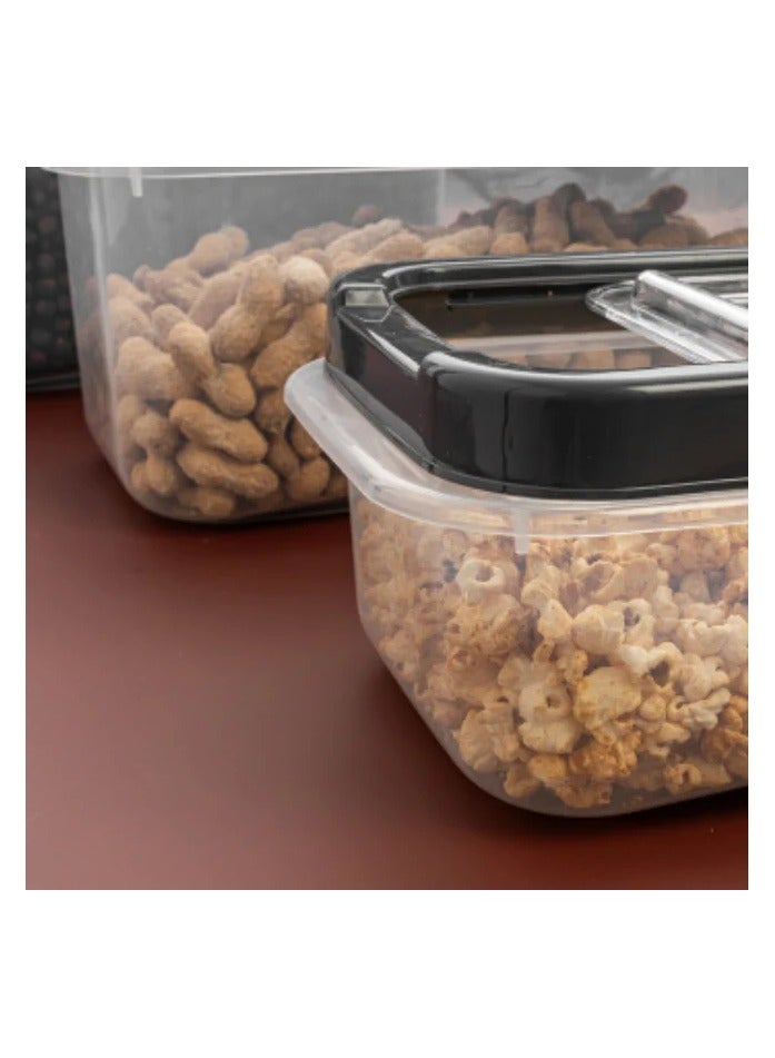 dunya Dunya Plastic 8L Side Storage Container With Top Opening Clear Lid -Turkey made-Beige Cover - Image 3