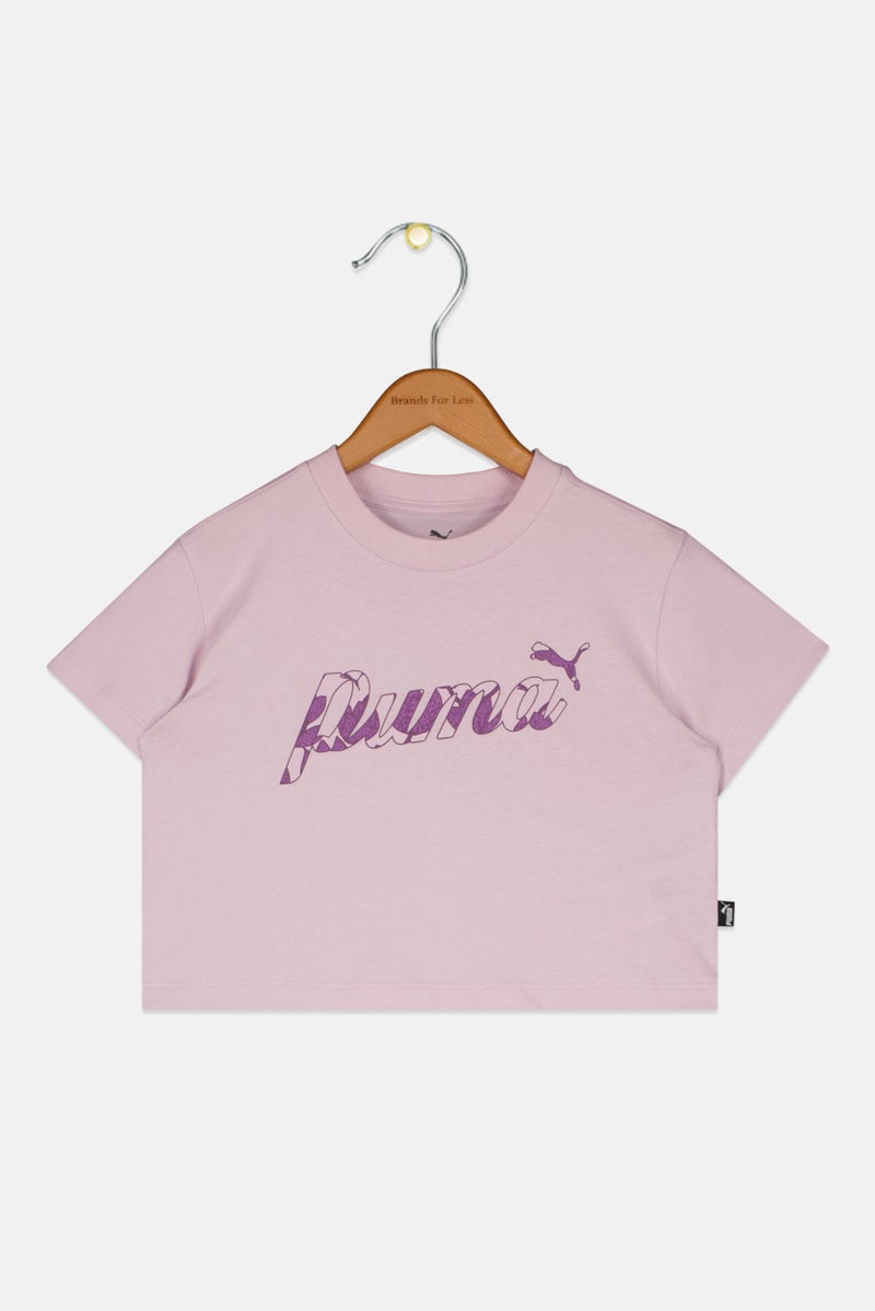 PUMA Kids Girl Short Sleeve Outdoor Top, Purple - Image 1