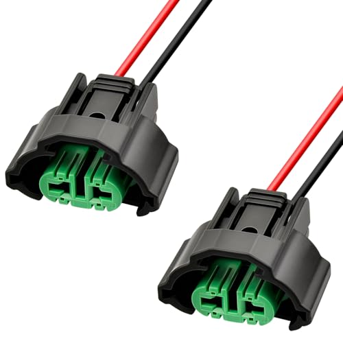 Bolipoeq Premium H8 H9 H11 880 881 Female Adapter Wire Connector Headlight Fog Light Wiring Harness Retrofit Pigtail Replacements Compatible with Toyota GMC Chevy Honda Jeep Ford Dodge and More - Image 1