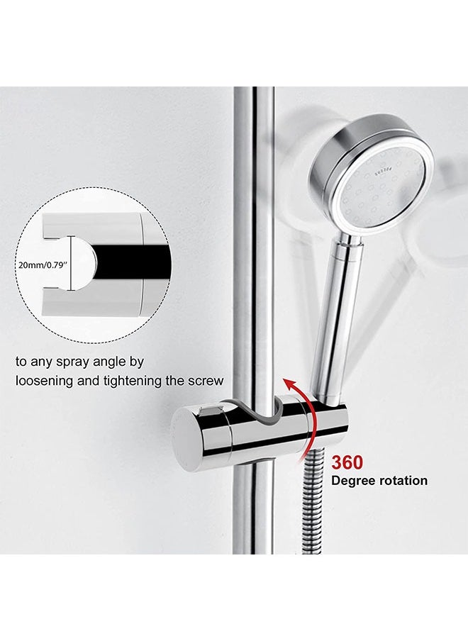 Beauenty Replacement Hand Shower Bracket for Slide Bar 18-25MM Adjustable Rail Shower Head Holder, Chrome Finished  - Image 3