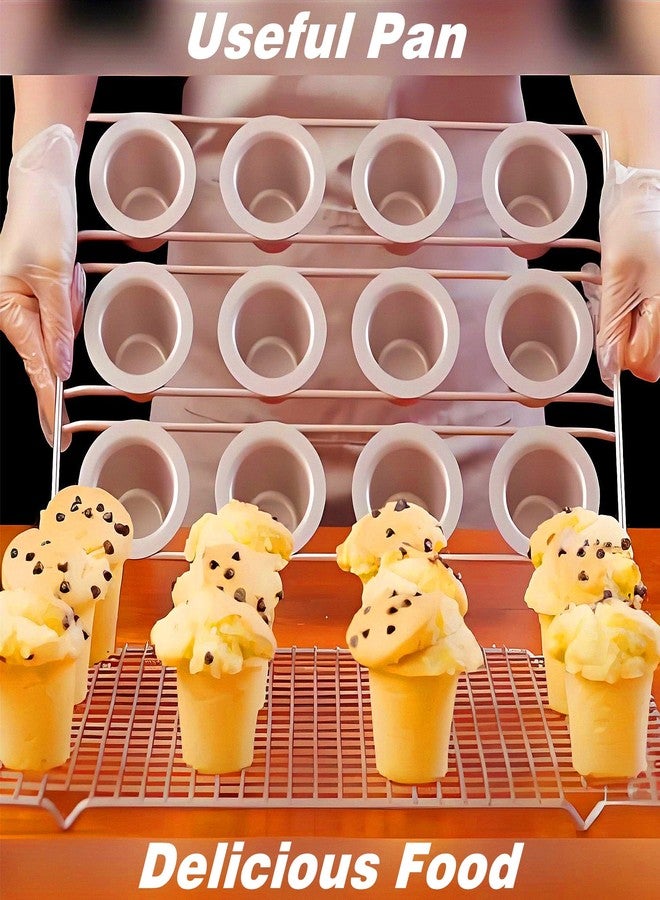 DWWTKL 12-Cavity Popover Pan Non-Stick Yorkshire Muffin Puddings Cake Quiches Cupcake Mold Bakeware for Oven Baking (Champagne Gold) - Image 3