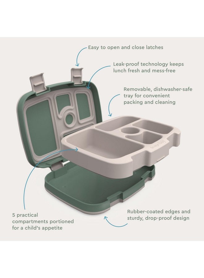 بنتجو صندوق غداء للأطفال من Bentgo Kids Prints، مقاوم للتسرب، بخمسة أقسام، بتصميم بينتو - أحجام مثالية للحصص للأعمار من 3 إلى 7 سنوات، متين، مقاوم للسقوط، آمن للاستخدام في غسالة الأطباق، ومصنوع من مواد خالية من مادة BPA (Dino Fossils) - Image 5