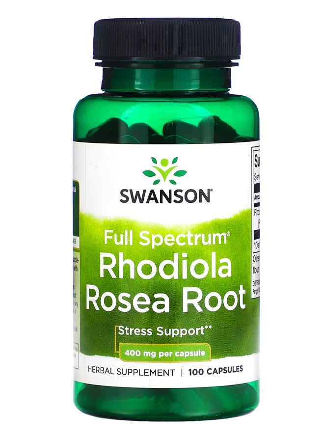 سوانسون رهوديولا الوردية من جذور الطيف الكامل  400 ملجم  100 كبسولة