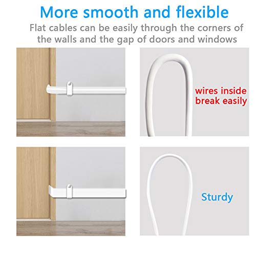 SIOCEN 2 Pack 13FT Micro USB Extension Cable for Zmodo,Male to Female Extender Flat Power Cord Compatible for Wyze Cam v3 v2,Yi Camera,Oculus Go,Netvue,Nest Cam,Blink,Furbo Dog Home Security Camera - Image 4