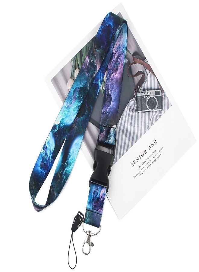DMLSKY Blue Lanyard ID Badge Holder, with Safe Release Black Buckle & Metal Spring Clip Cool for Guy Adult Teen - Image 4