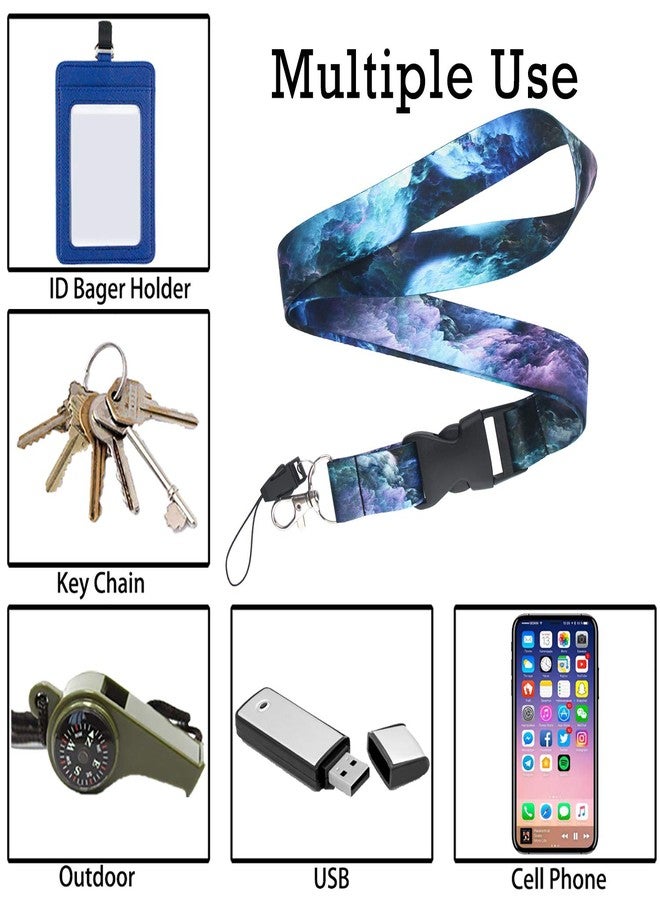 DMLSKY Blue Lanyard ID Badge Holder, with Safe Release Black Buckle & Metal Spring Clip Cool for Guy Adult Teen - Image 5