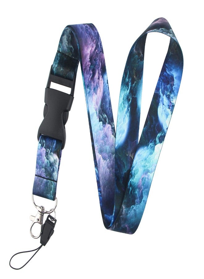DMLSKY Blue Lanyard ID Badge Holder, with Safe Release Black Buckle & Metal Spring Clip Cool for Guy Adult Teen - Image 1