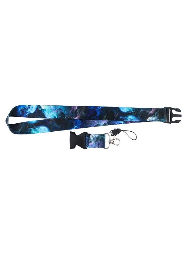 DMLSKY Blue Lanyard ID Badge Holder, with Safe Release Black Buckle & Metal Spring Clip Cool for Guy Adult Teen - Image 3