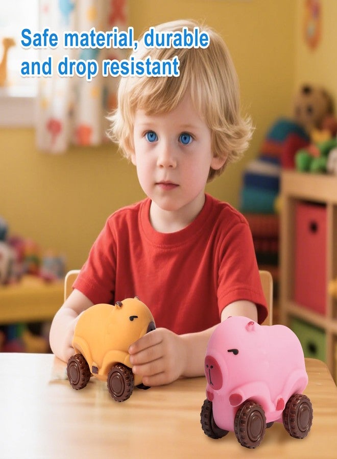 Aruytps 2Pack Squishy Capybara Car Toys Brown and Pink, Super Fun Animal Squeeze Stretchable Fidget Cars Vehicle, Stress Relief Sensory Fidget Toys Car Stress Balls Party Favors for Kids Adults - Image 5