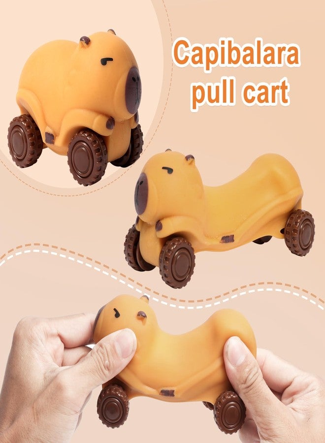 Aruytps 2Pack Squishy Capybara Car Toys Brown and Pink, Super Fun Animal Squeeze Stretchable Fidget Cars Vehicle, Stress Relief Sensory Fidget Toys Car Stress Balls Party Favors for Kids Adults - Image 3