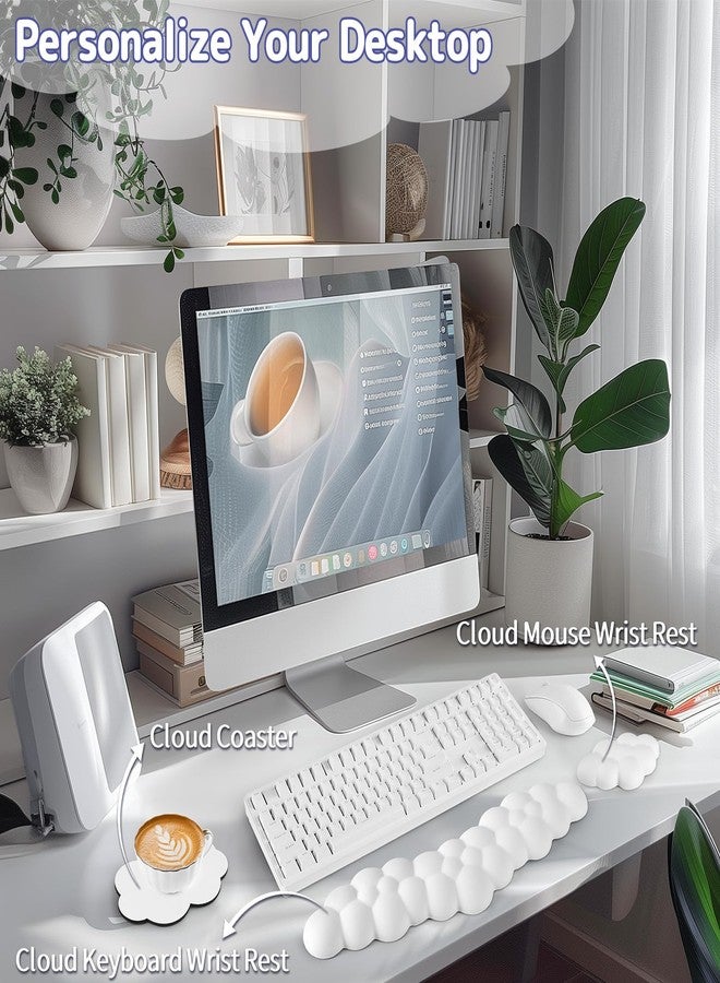 Sushret Cloud Wrist Rest Keyboard-White - Image 2