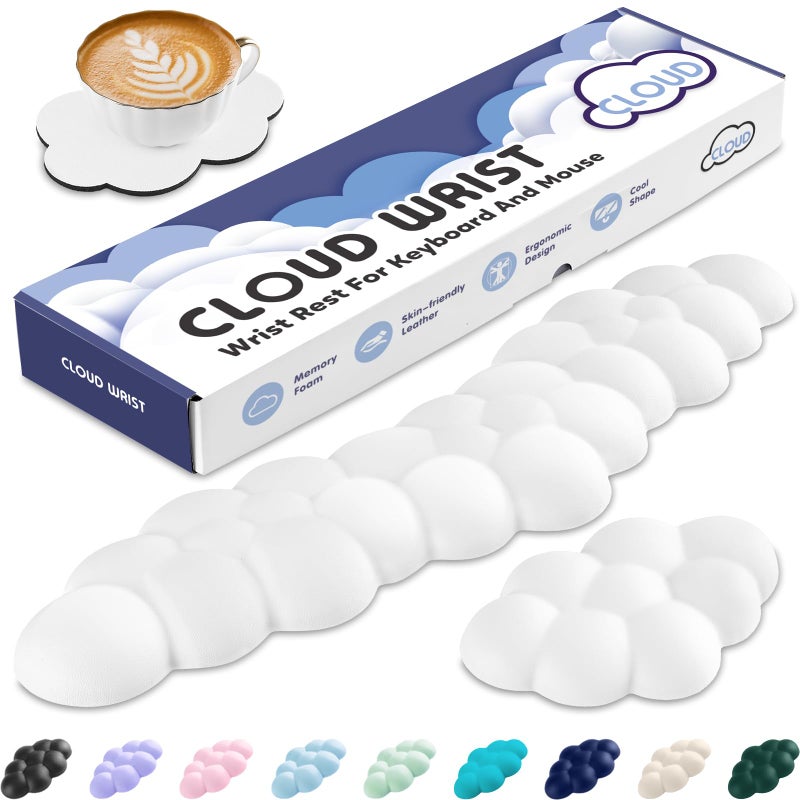 Sushret Cloud Wrist Rest Keyboard-White - Image 1