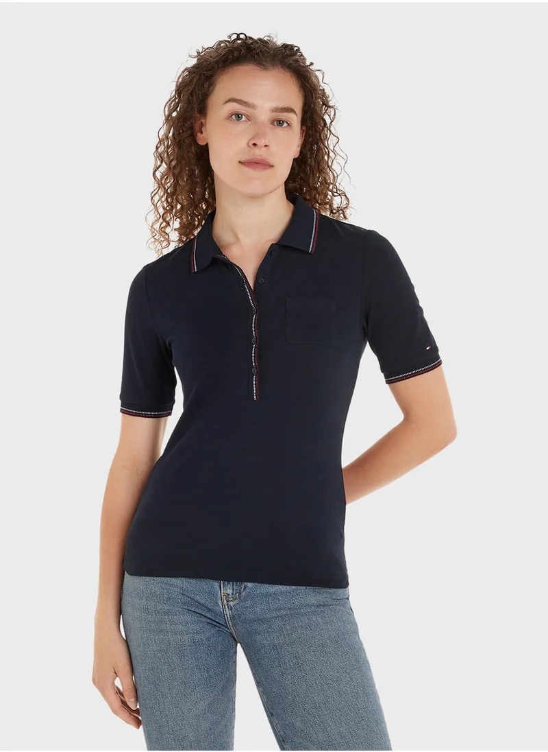 TOMMY HILFIGER SLIM RWB TIPPING POLO 1/2SLV