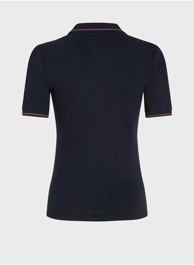 TOMMY HILFIGER SLIM RWB TIPPING POLO 1/2SLV