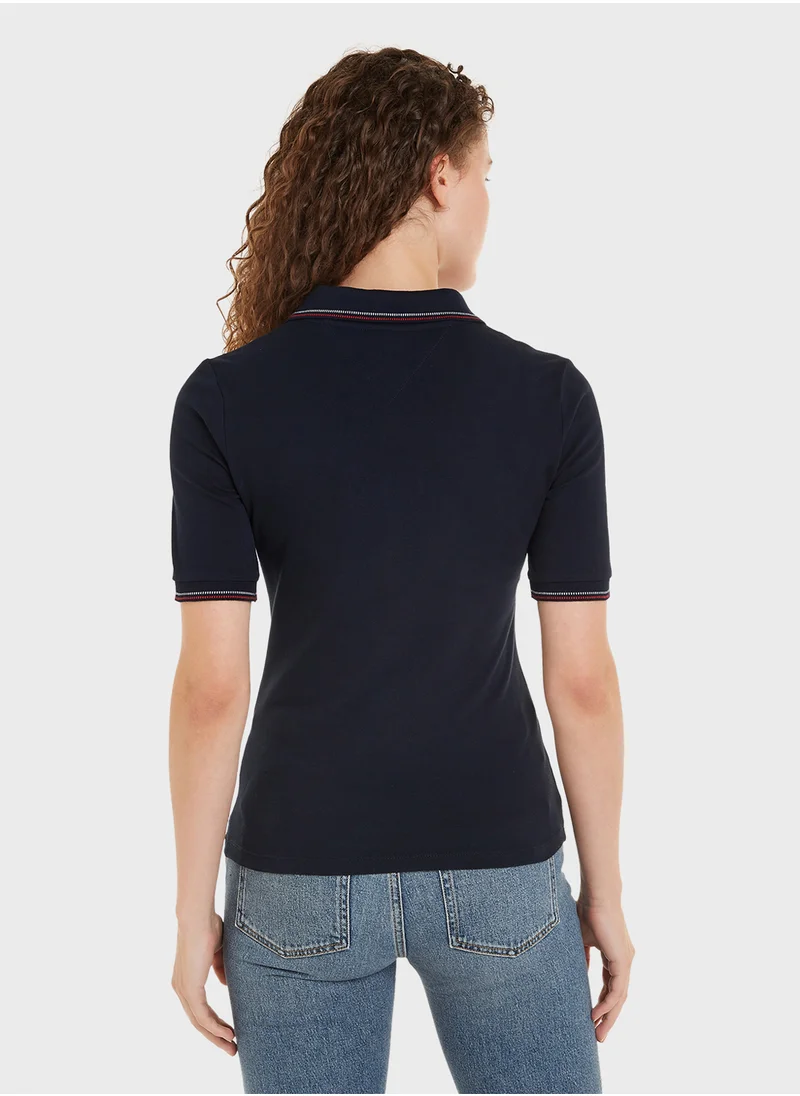 TOMMY HILFIGER SLIM RWB TIPPING POLO 1/2SLV
