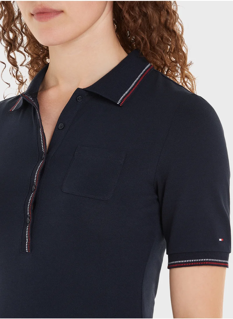 TOMMY HILFIGER SLIM RWB TIPPING POLO 1/2SLV