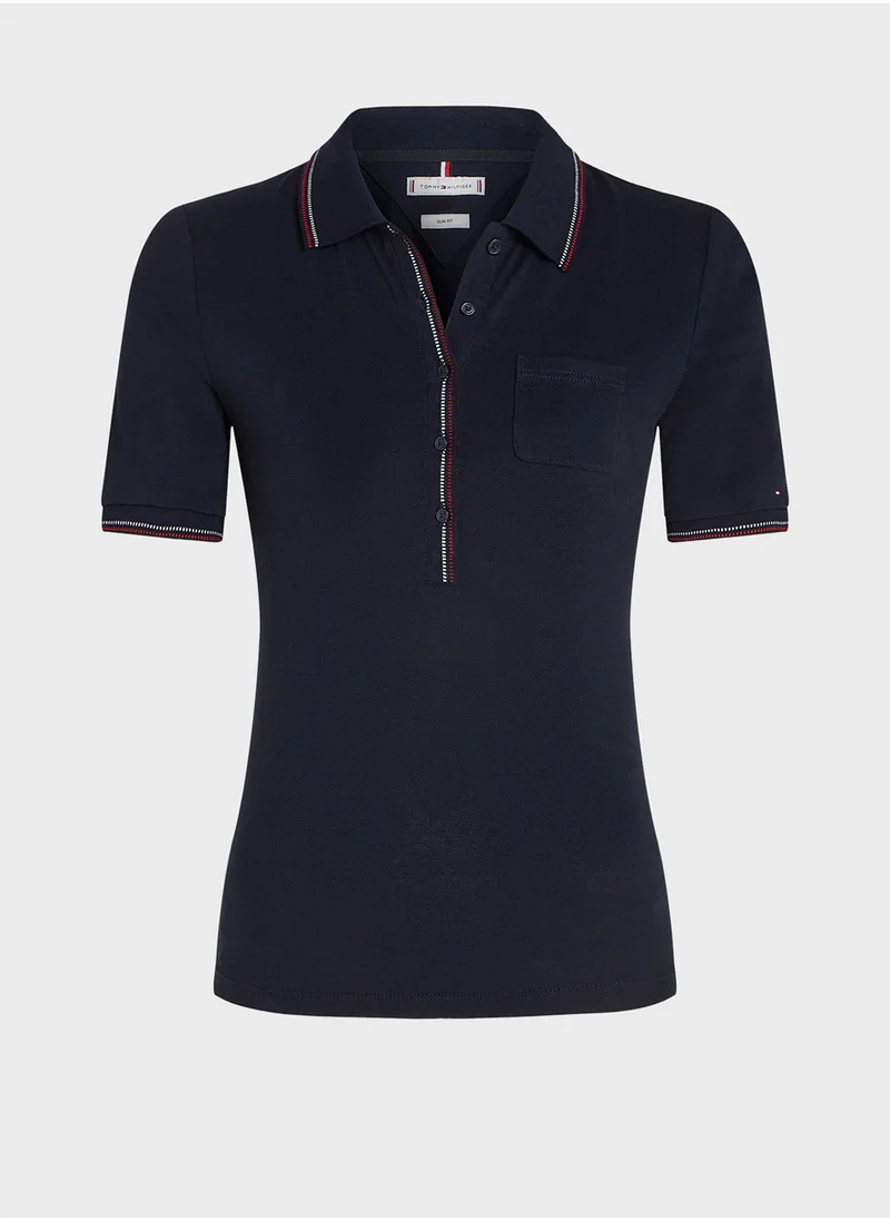 TOMMY HILFIGER SLIM RWB TIPPING POLO 1/2SLV
