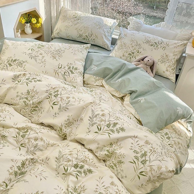 Lifetb Vintage Floral Comforter Set Queen  3 Pieces Aesthetic Floral Bedding Comforter Set  Reversible Botanical Flowers Comforter With 2 Pillowcases  Breathable Fluffy Soft Cottagecore Bedding Set - Image 4
