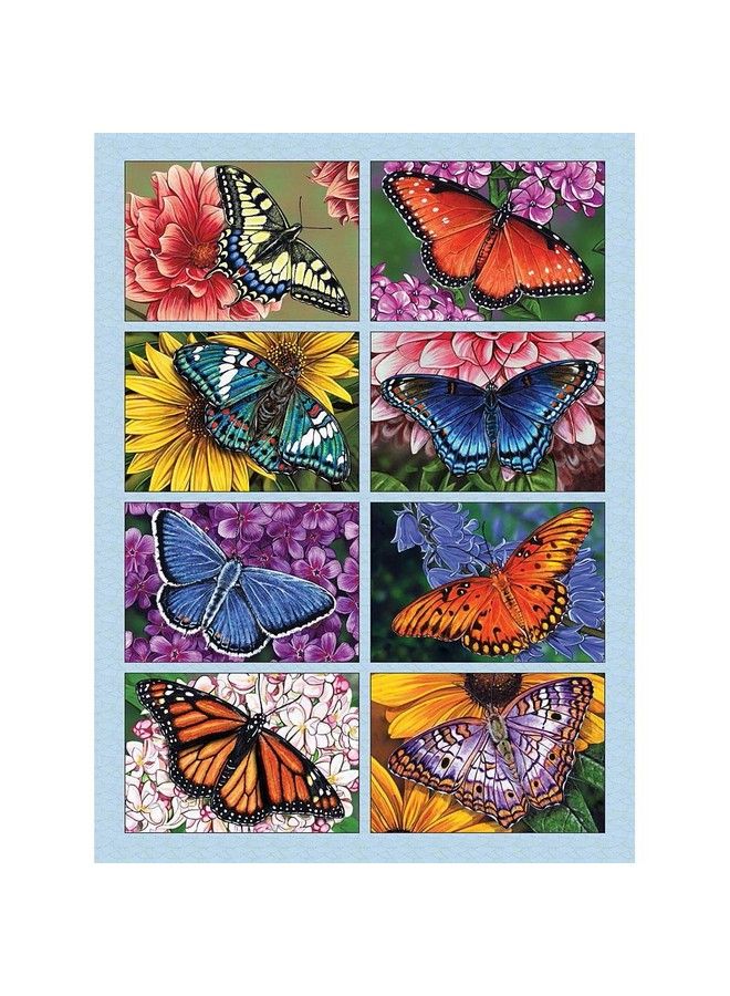 Bits and Pieces 300 Large Piece Jigsaw Puzzle For Adults Butterflies And Blooms Butterflies Quilt By Artist Marilyn Barkhouse 300 Pc Jigsaw - Image 1