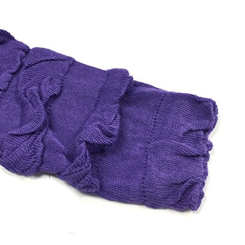 Bowbear New Little Girls 3 Pair Layered Ruffles Leg Warmers, Sea Green, Hot Pink, Purple - Image 4