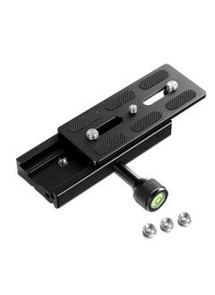 Quick Release Plate with Clamp Adapter Set, 120mm QR Plate with Clamp, 3/8"&1/4" Screw, Bubble Level, 3/8” to 1/4” Screw Adapter, Compatible with Arca Swiss Tripod Monopod Ball Head