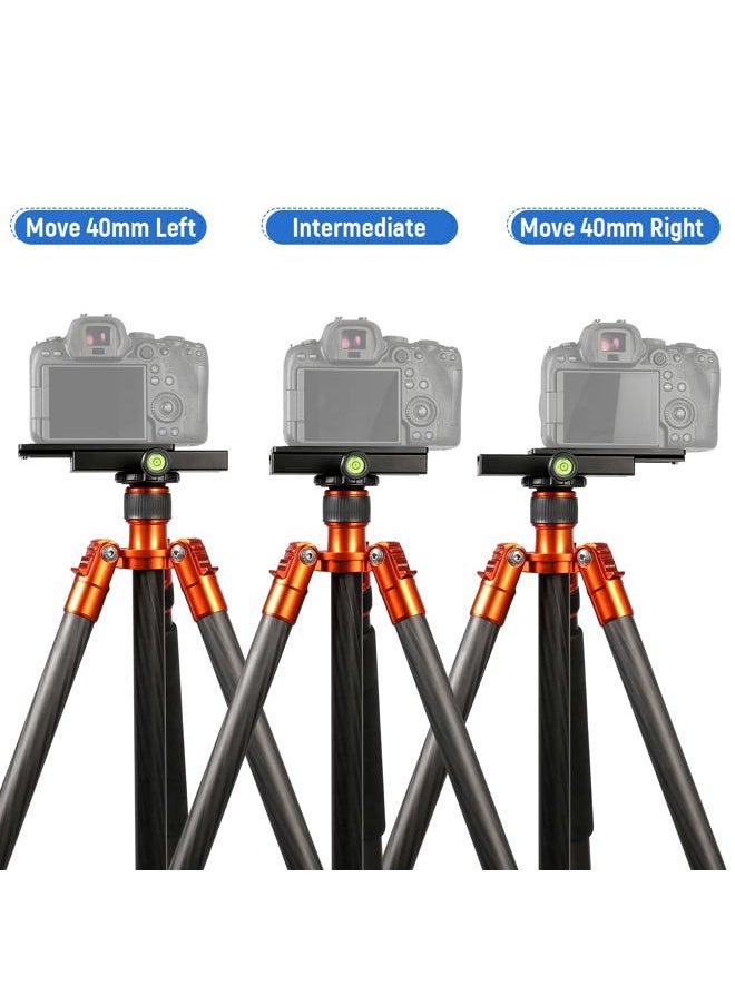 Neewer - Quick Release Plate with Clamp Adapter Set, 120mm QR Plate with Clamp, 3/8"&1/4" Screw, Bubble Level, 3/8” to 1/4” Screw Adapter, Compatible with Arca Swiss Tripod Monopod Ball Head - Image 1