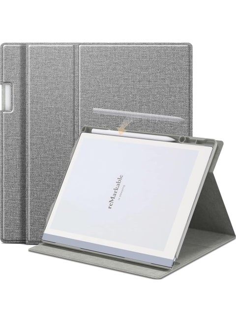 Case for Remarkable 2 Paper Tablet- Multi-Viewing Adjustable Folding Book Folio Cover - with Built-in Pen Holder - for 10.3"
