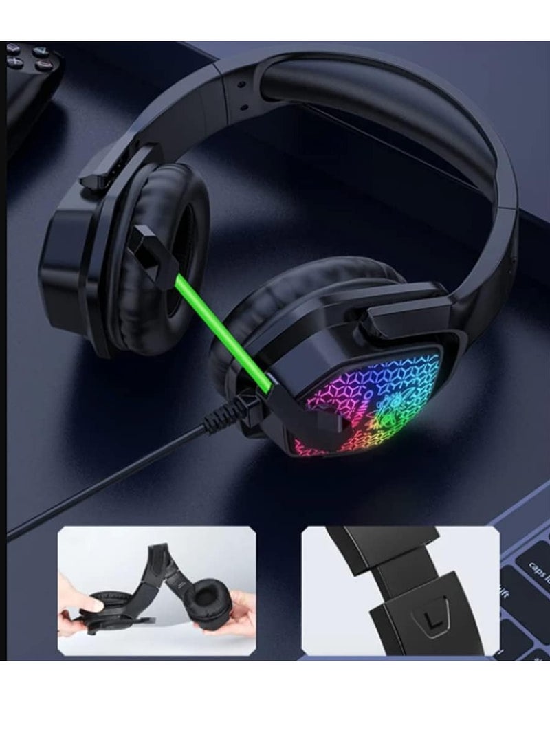 أونيكوما ONIKUMA X3 سماعات رأس سلكية مزودة بميكروفون سماعات الألعاب أضواء RGB إلغاء الضوضاء سماعات لألعاب الكمبيوتر الشخصي - Image 4