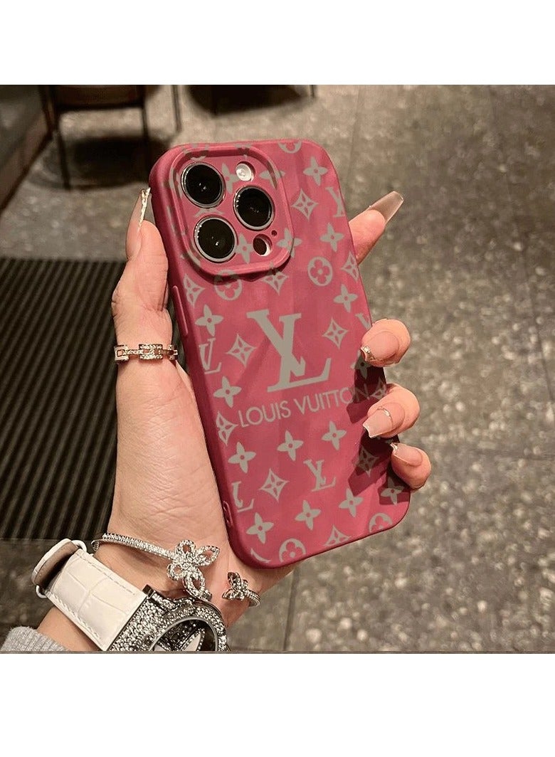 NIBEMINENT Letter Print Protective TPU Case Cover For IPhone 14 Plus, Wine Red