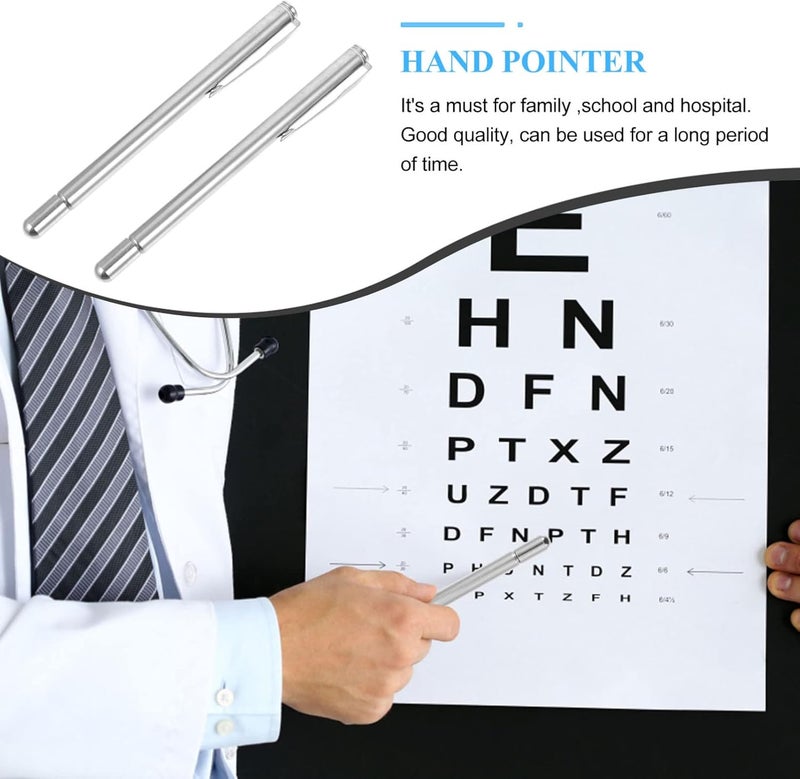 comfrt Teacher Hand Pointer 2pcs Telescopic Testing Pointers Extendable Teaching Pointer Optometry Test Whiteboard Pointer for Hospital Classroom Blackboard Hand Pointer - Image 3