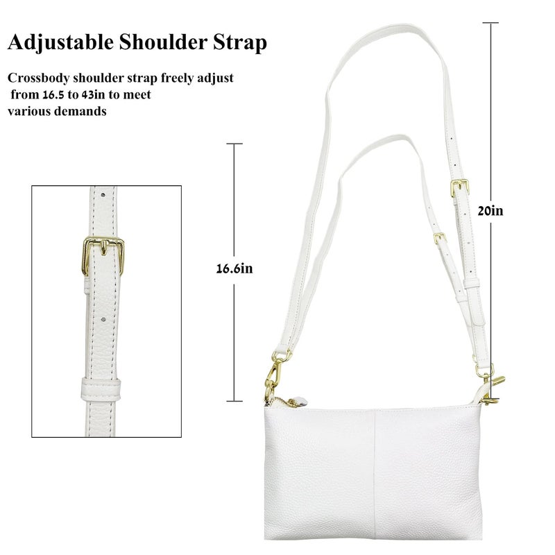 Beurlike Leather Wristlet Wallet Clutch Purses For Women Small Crossbody Phone Bags(White) - Image 5