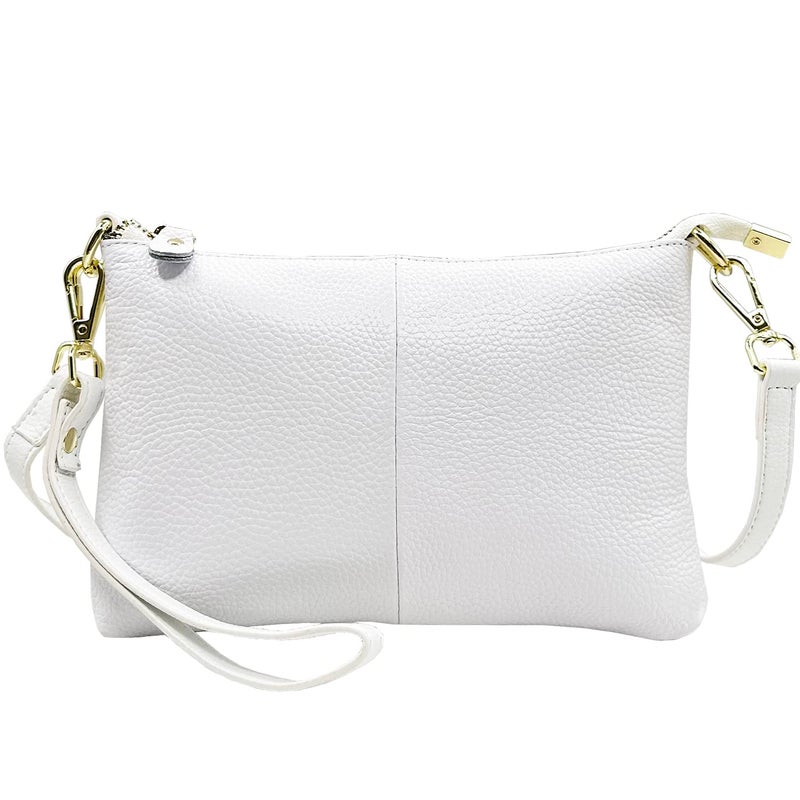Beurlike Leather Wristlet Wallet Clutch Purses For Women Small Crossbody Phone Bags(White) - Image 2