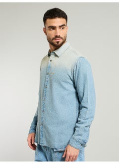 Beyoung Light Blue Ombre Denim Shirt For Men  - Image 1
