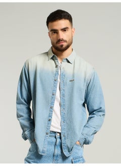 Beyoung Light Blue Ombre Denim Shirt For Men  - Image 3