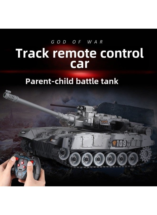 Large Remote Control Tank Car Crawler Children's Charging Electric Off-road Tiger Armored Car Model Gifts-Color:9-way 2.4g Tiger Tank Classic Blue-Battery Rotation - Image 5